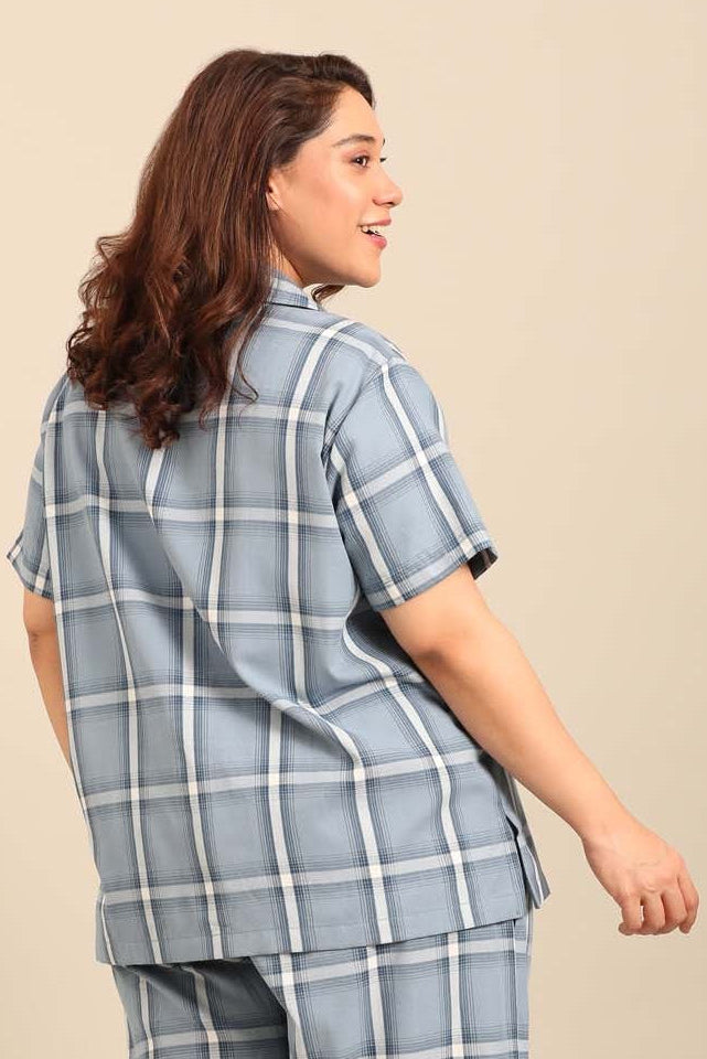 Chloe Check Women's Soft Cotton Shirt - Half Sleeves
