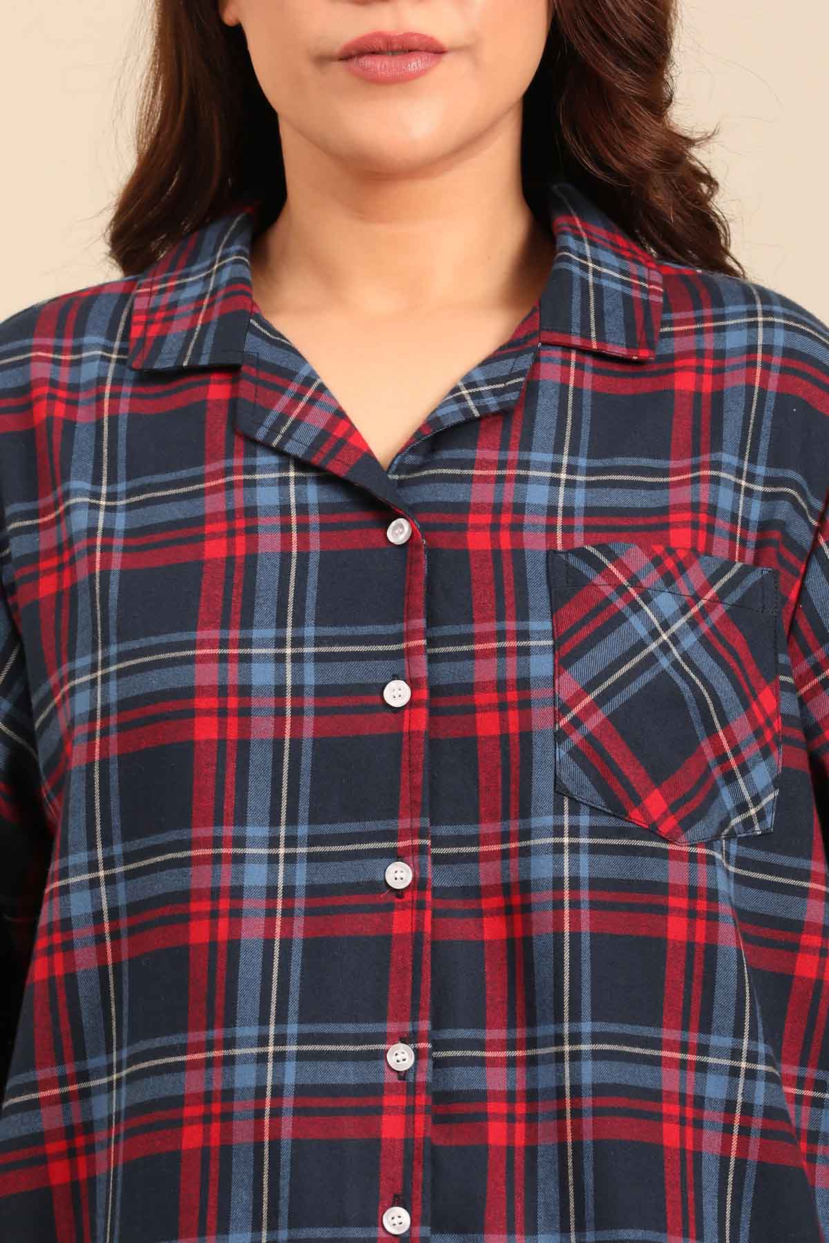 Elisa Plaid Women's Cotton Shirt - Full Sleeves