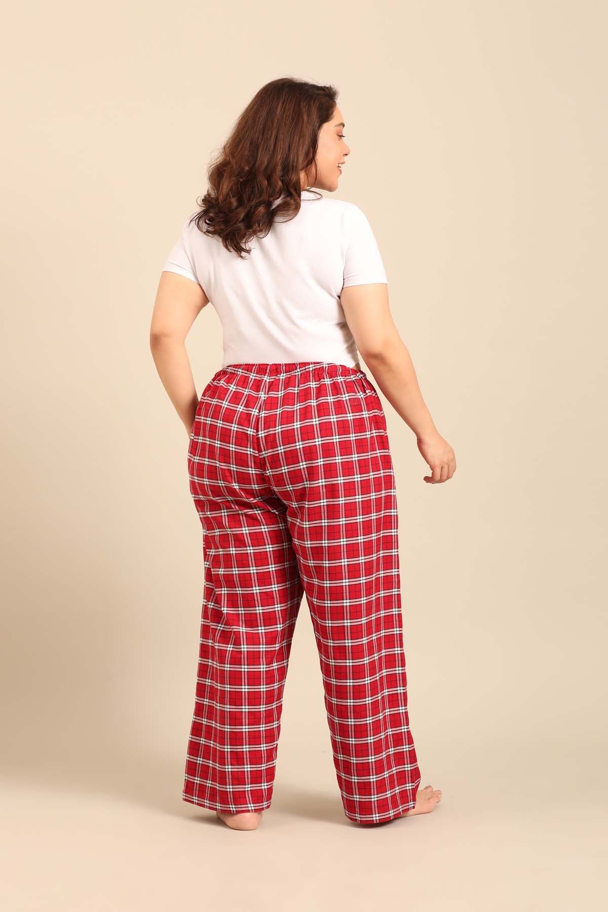 Rosette Check Women's Cotton Twill Pajama