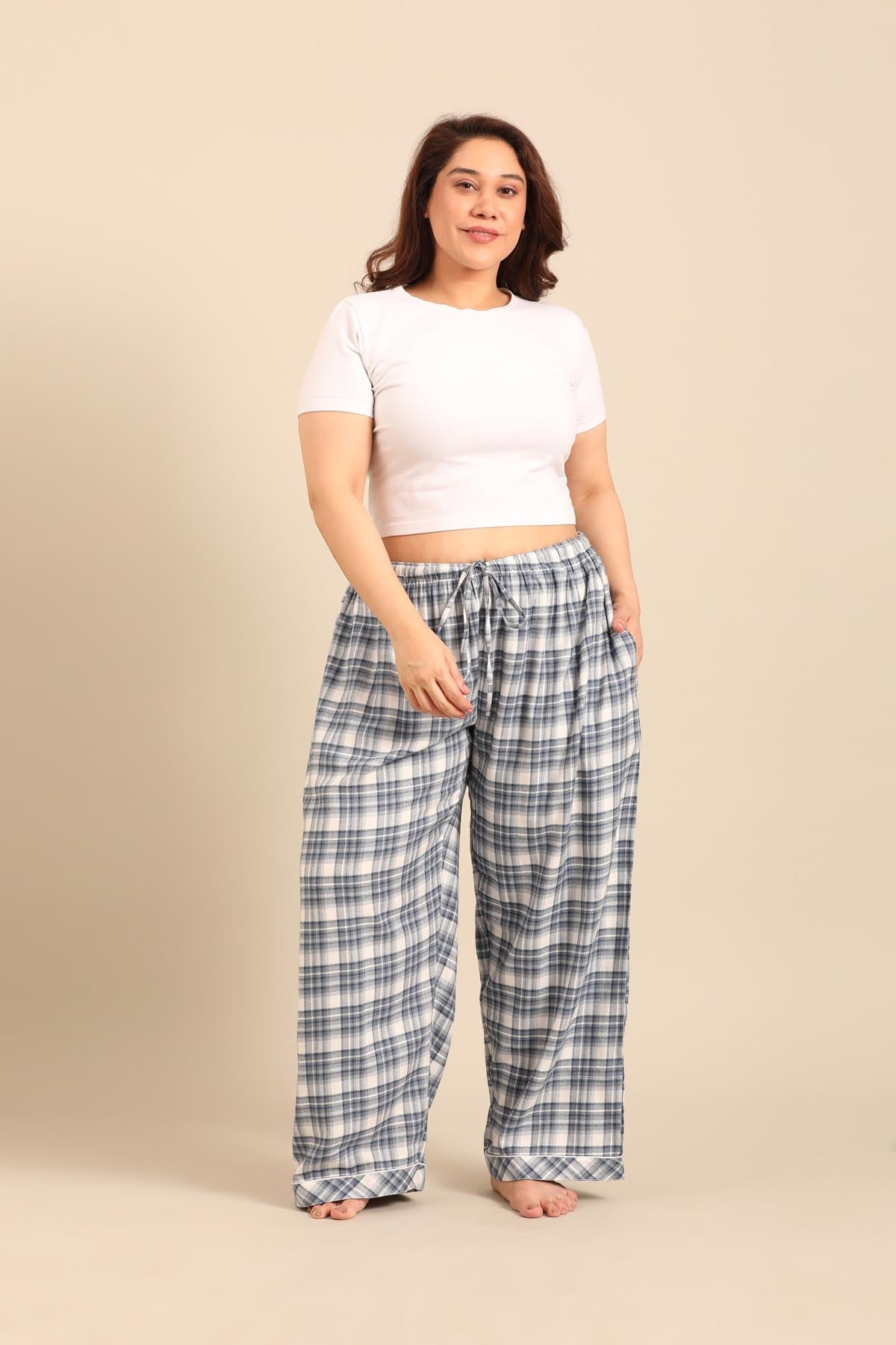 Ivana Check Cotton Twill Women's Curve Pajama Only