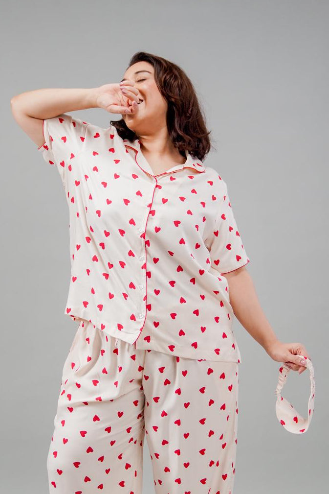 Sweetheart Print Women's Viscose Shirt - Half Sleeves
