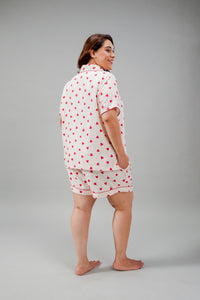 Sweetheart Printed Viscose Twill Women's Curve Shorts Set