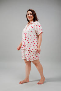 Sweetheart Printed Viscose Women's Curve Shorts Set