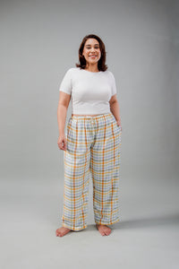 Pastel Check Cotton Blend Women's Curve Pajama