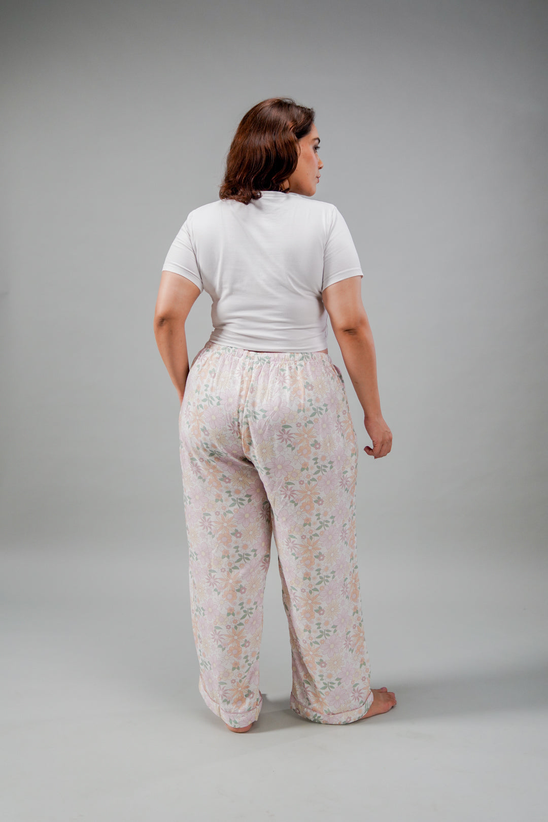 Pastel Bloom Cotton Blend Women's Curve Pajama