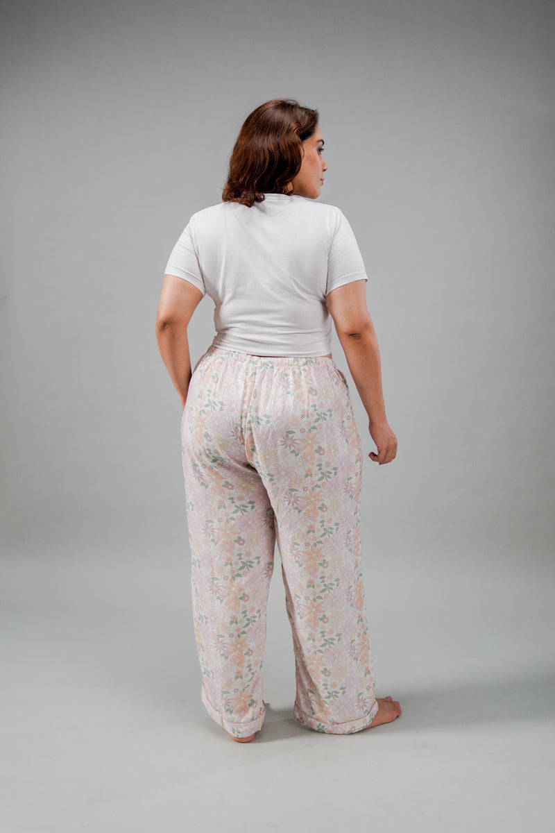 Pastel Bloom Cotton Blend Women's Curve Pajama