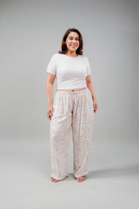 Pastel Bloom Cotton Blend Women's Curve Pajama