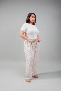 Pastel Bloom Cotton Blend Women's Curve Pajama