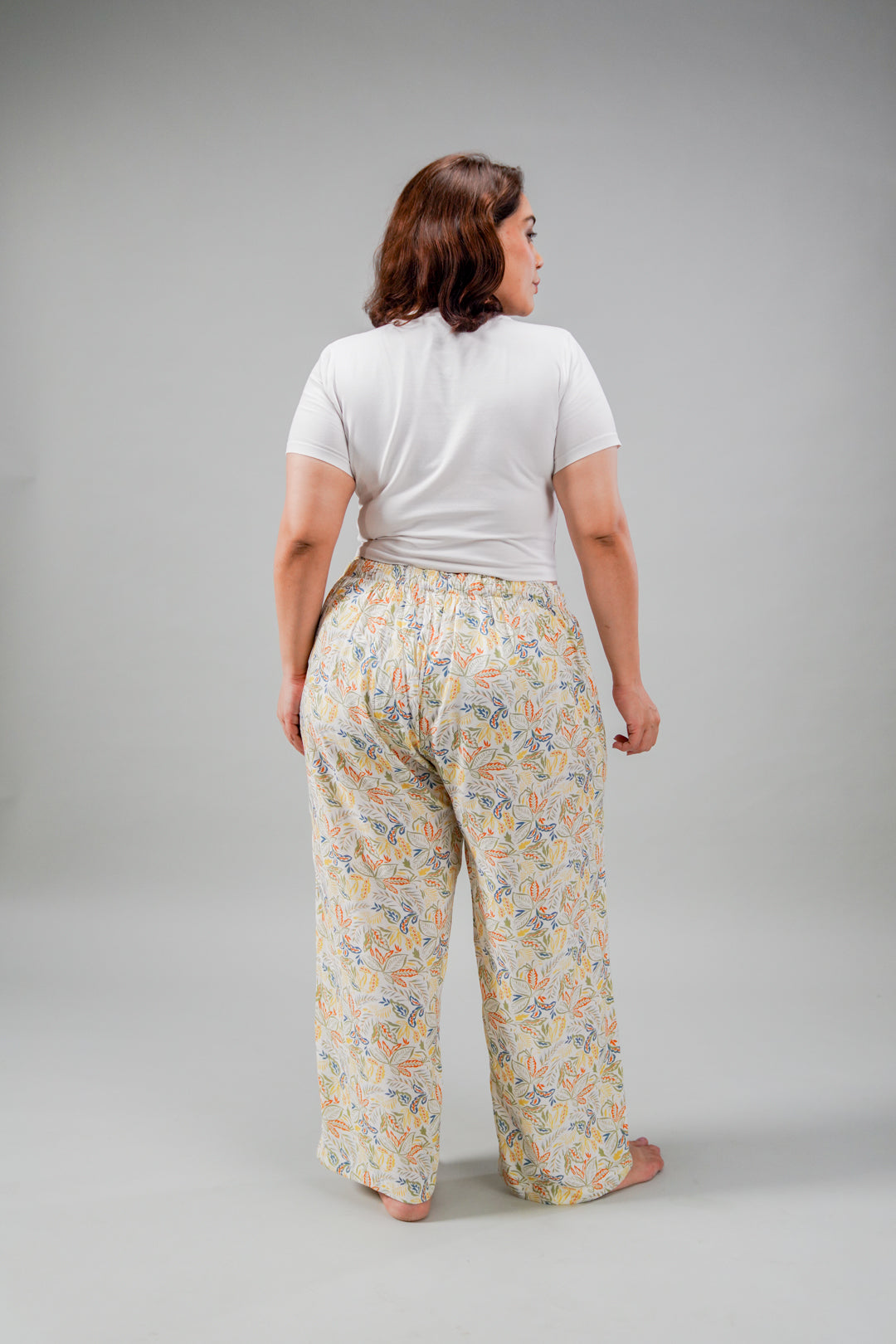 Autumn Garden Printed Cotton Blend Women's Curve Pajama