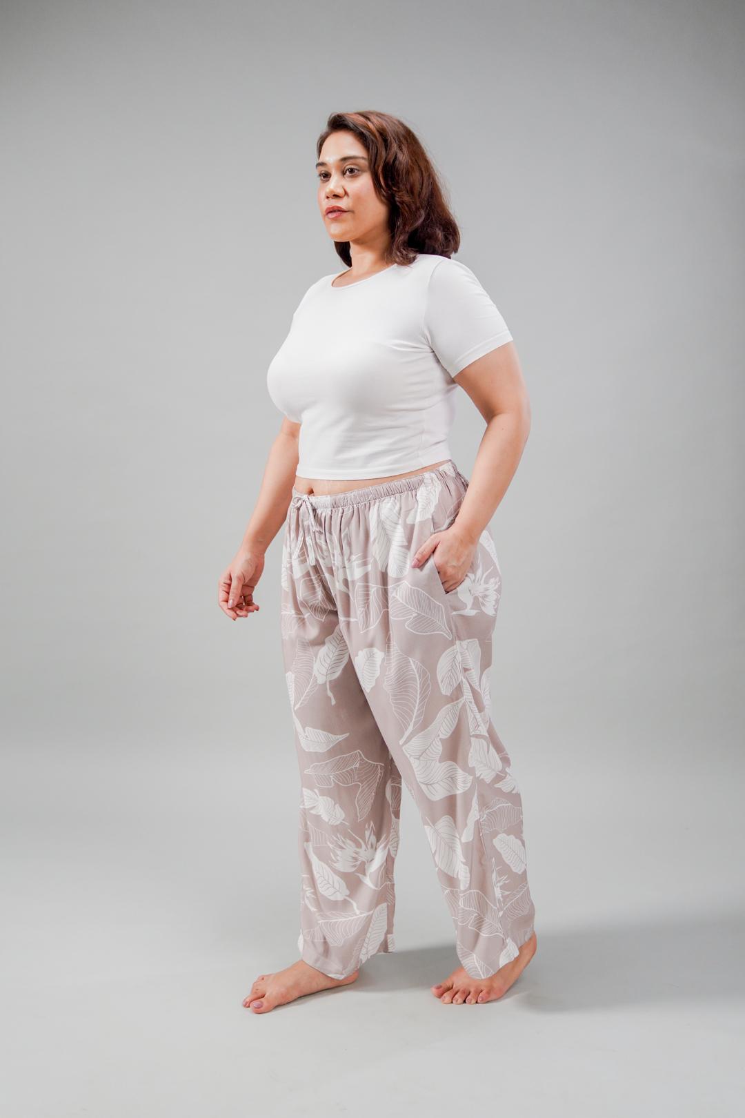 Hazel Leaf Soft Cotton Women's Curve Pajama