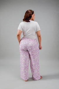Lilac Bella Printed Cotton Blend Women's Curve Pajama