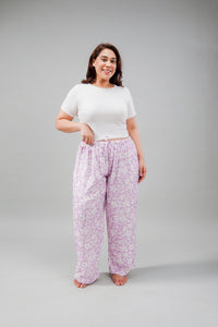 Lilac Bella Printed Cotton Blend Women's Curve Pajama
