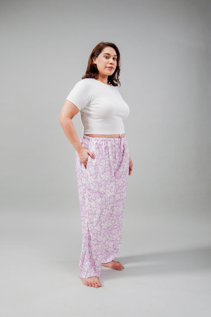 Lilac Bella Printed Cotton Blend Women's Curve Pajama