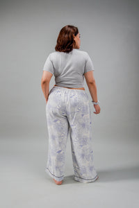 Ivy Blue Floral Cotton Blend Women's Curve Pajama