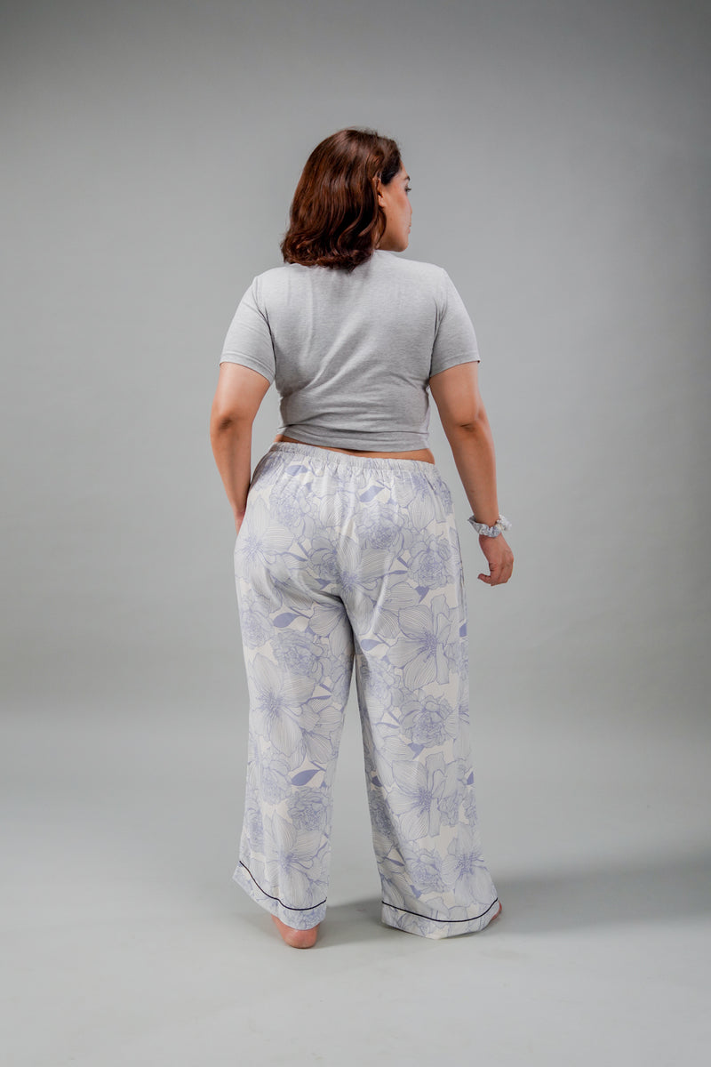 Ivy Blue Floral Cotton Blend Women's Curve Pajama