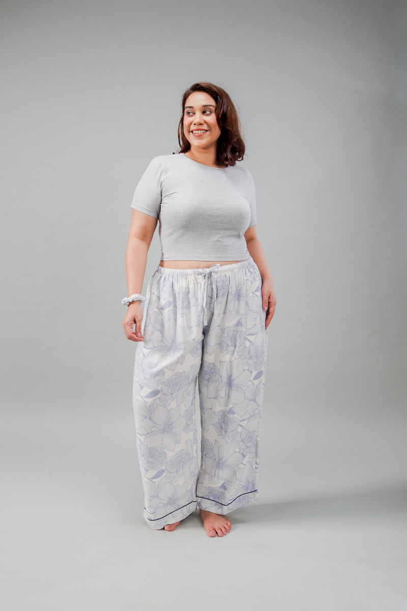 Ivy Blue Floral Cotton Blend Women's Curve Pajama