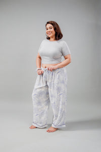 Ivy Blue Floral Cotton Blend Women's Curve Pajama