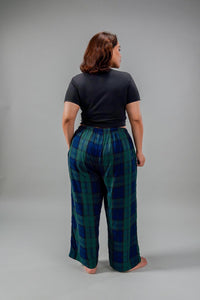 Emerald Check Cotton Blend Women's Curve Pajama