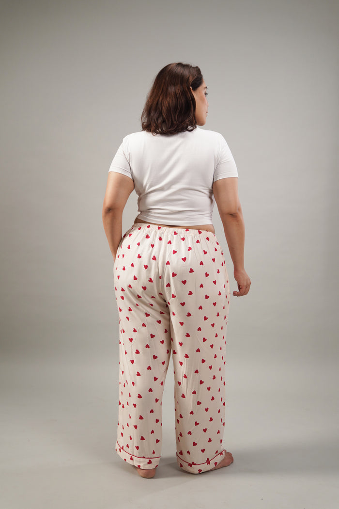 Sweetheart Print Women's Viscose Twill Curve Pajama