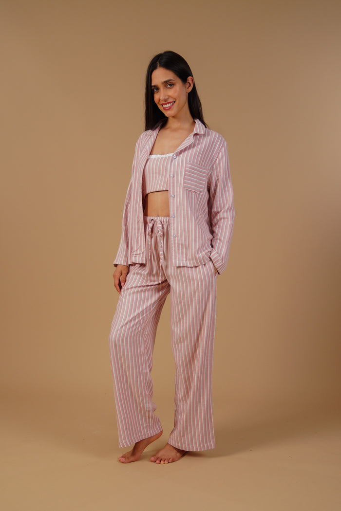 Olivia Cotton Twill Women's Pajama Set - Full Sleeves