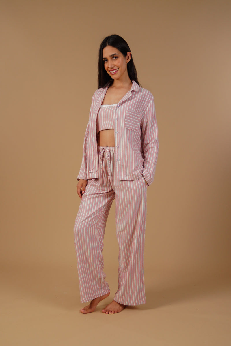 Olivia Cotton Twill Women's Pajama Set - Full Sleeves