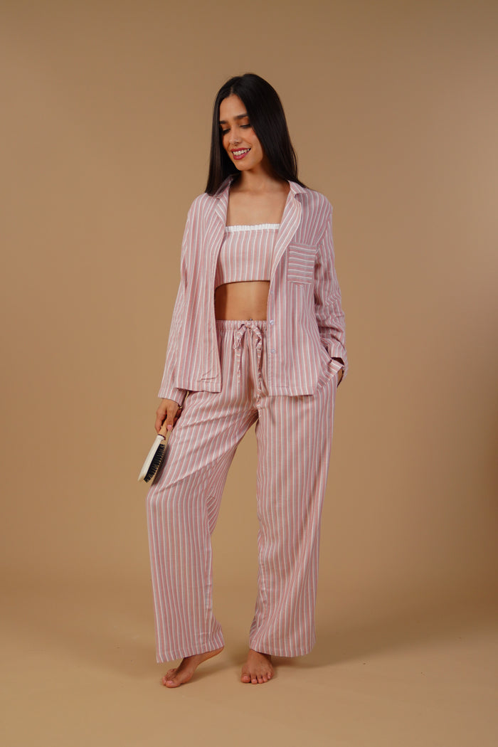 Olivia Cotton Twill Women's Pajama Set - Full Sleeves