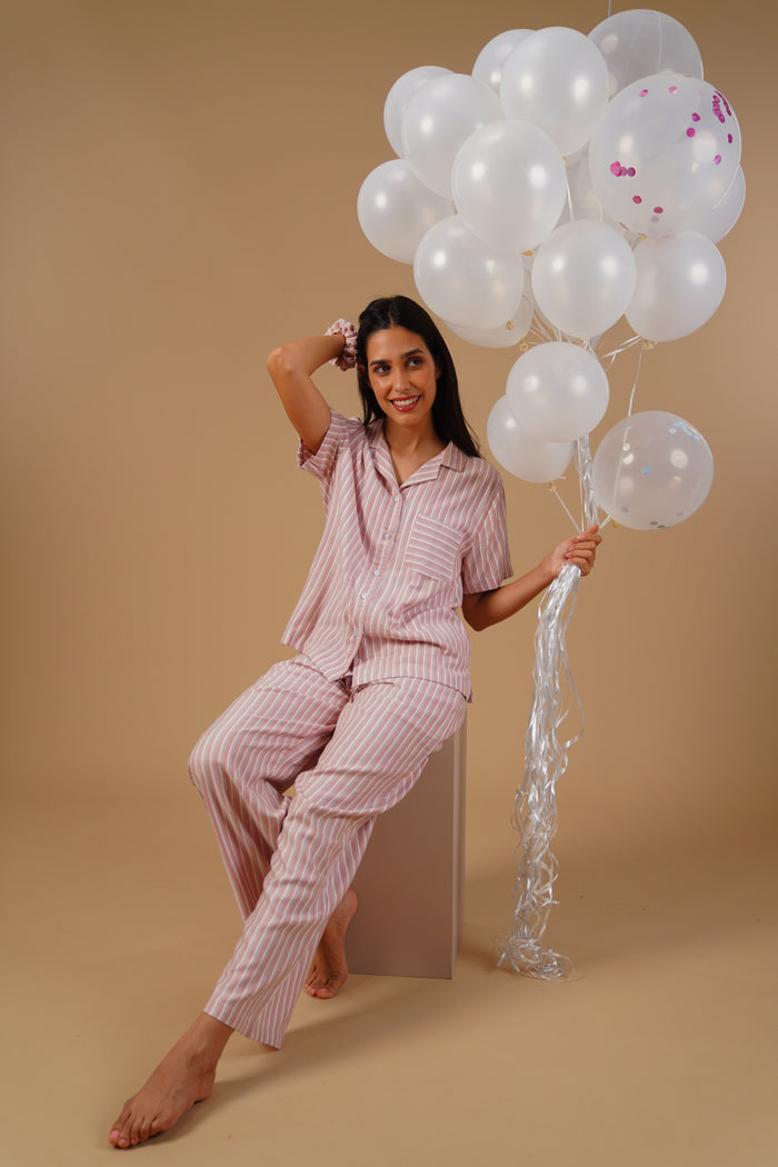 Olivia Cotton Twill Women's Pajama Set - Half Sleeves