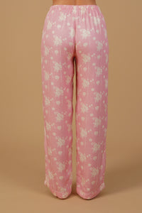 Pink Blossom Floral Printed Viscose Twill Women's Pajama