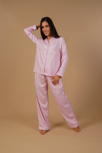 Rachel Leopard Printed Viscose Twill Women's Pajama Set - Full Sleeves