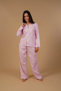 Rachel Leopard Printed Viscose Twill Women's Pajama Set - Full Sleeves