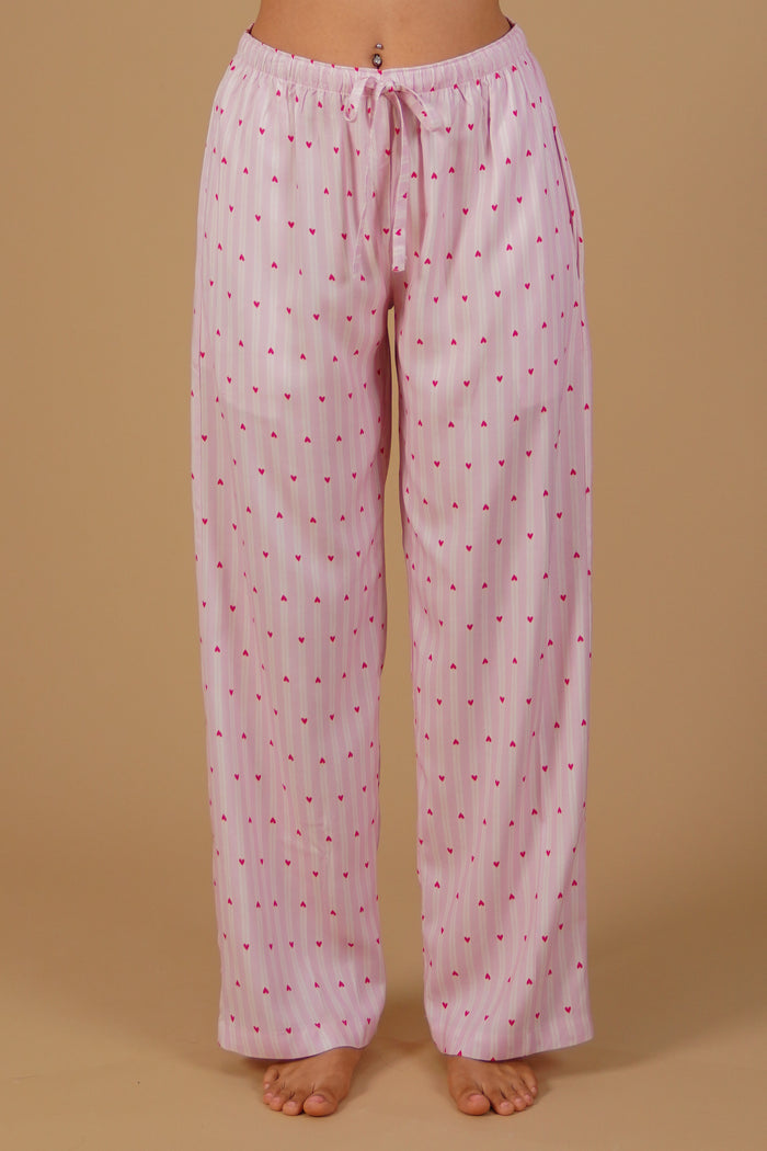Alice Heart Printed Viscose Twill Women's Pajama