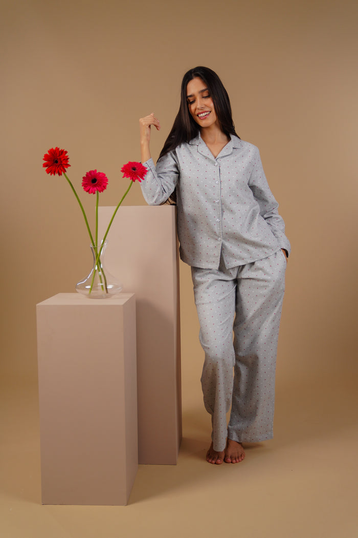 Luna Cotton Blend Women's Pajama Set - Full Sleeves
