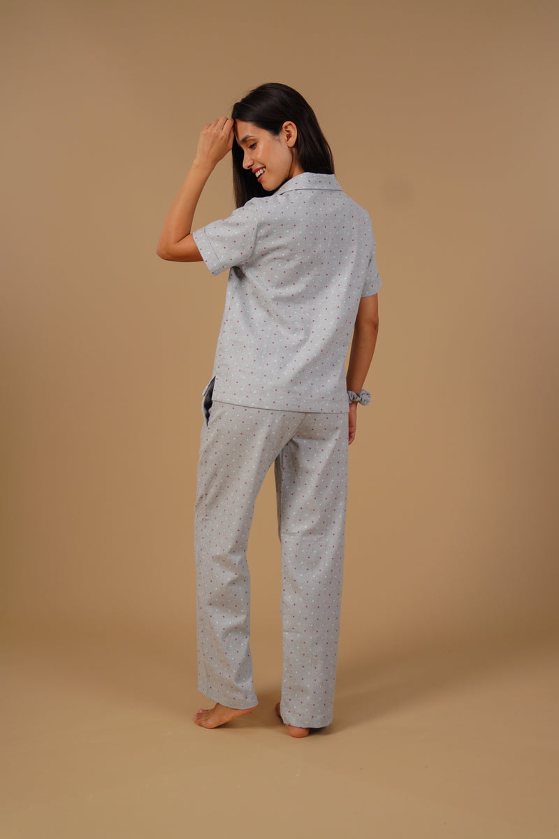 Luna Cotton Blend Women's Pajama Set - Half Sleeves