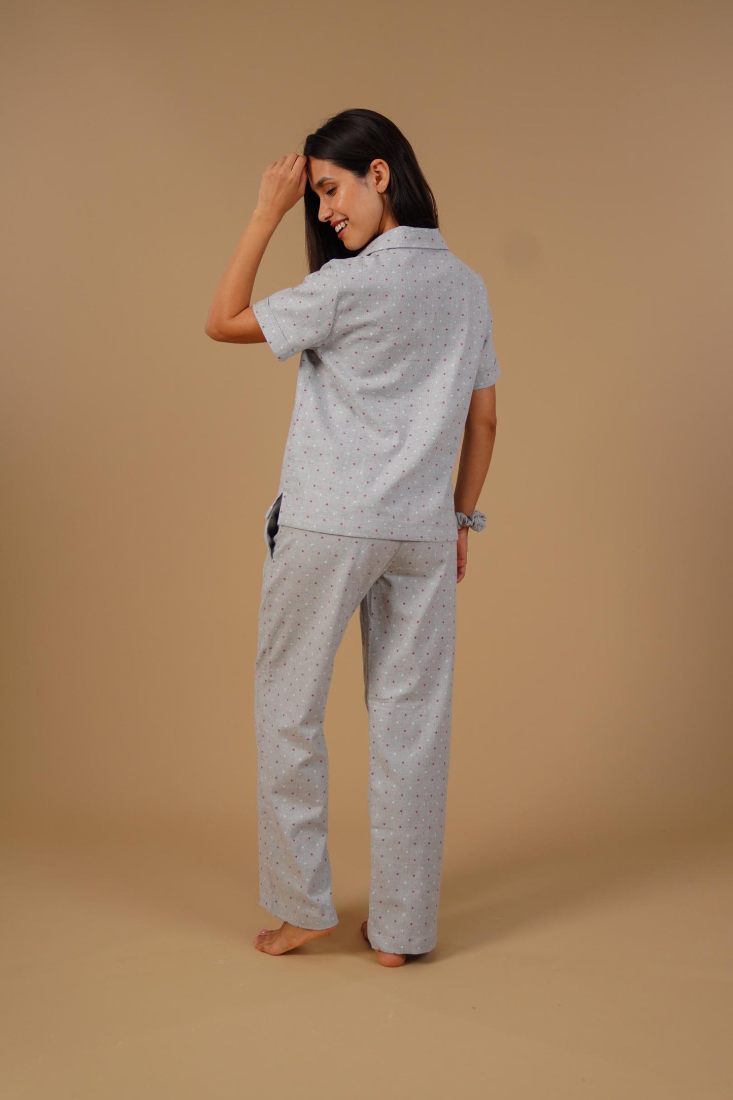 Luna Cotton Blend Women's Pajama Set - Half Sleeves