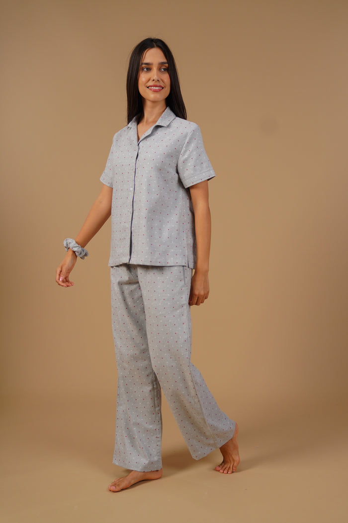 Luna Cotton Blend Women's Pajama Set - Half Sleeves