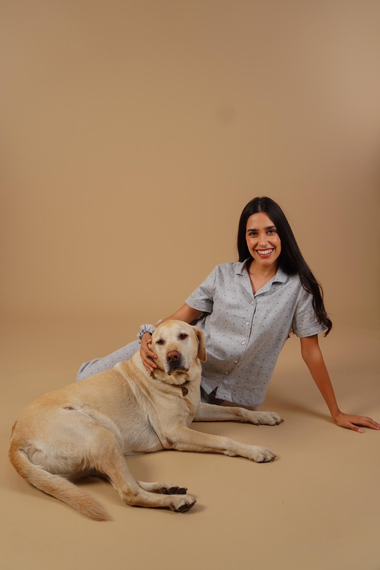 Luna Cotton Blend Women's Pajama Set - Half Sleeves