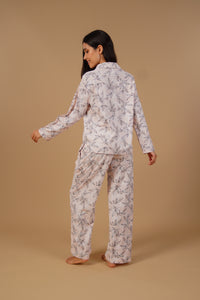 Anna Floral Cotton Blend Women's  Pajama Set - Full Sleeves