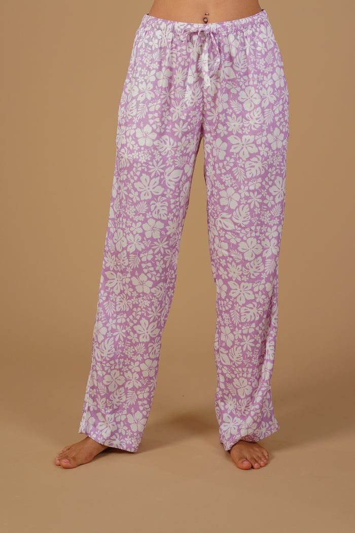 Lilac Bella Printed Cotton Blend Women's  Pajama