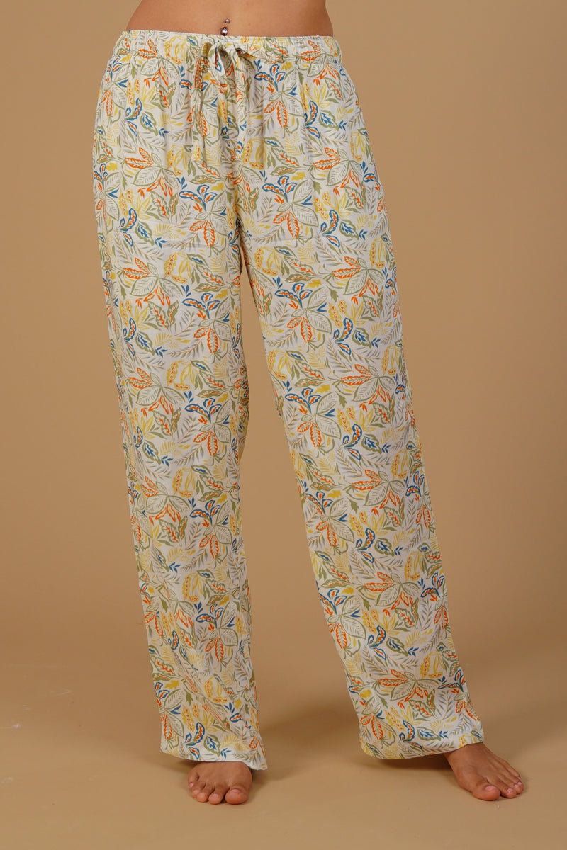 Autumn Garden Printed Cotton Blend Women's Pajama