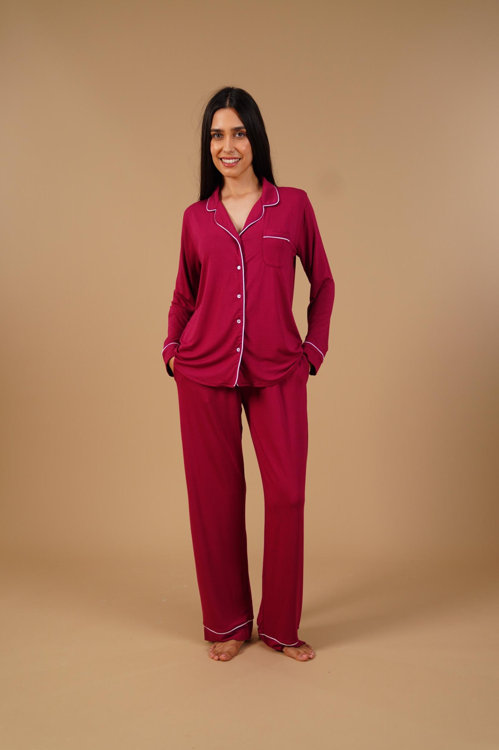 Plum Victoria  Butter-Soft Bamboo Knit Women's Pajama Set