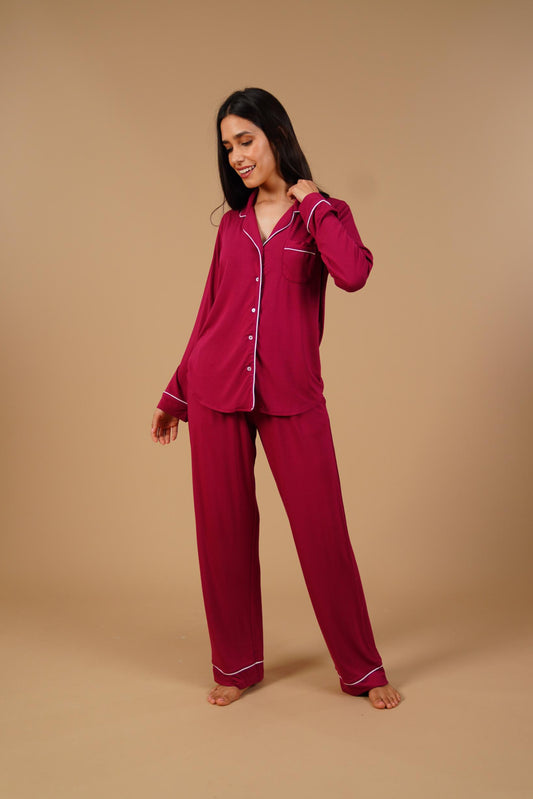 Plum Victoria  Butter-Soft Bamboo Knit Women's Pajama Set