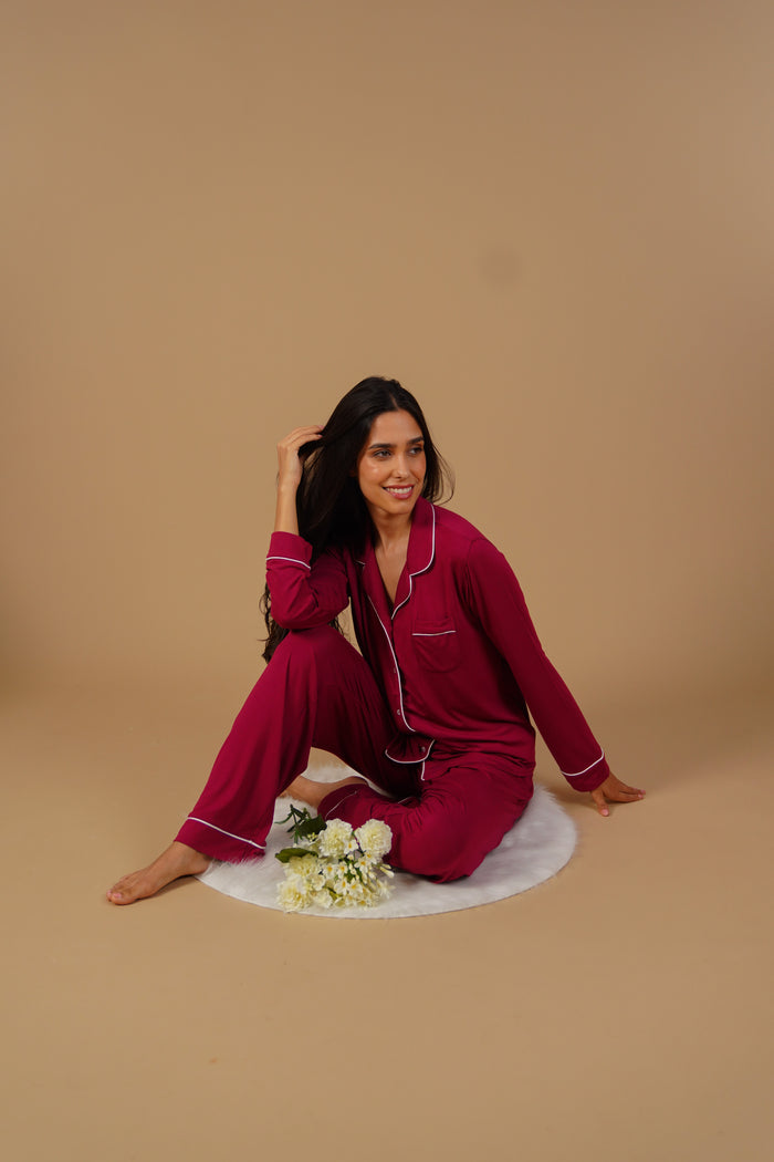 Plum Victoria  Butter-Soft Bamboo Knit Women's Pajama Set