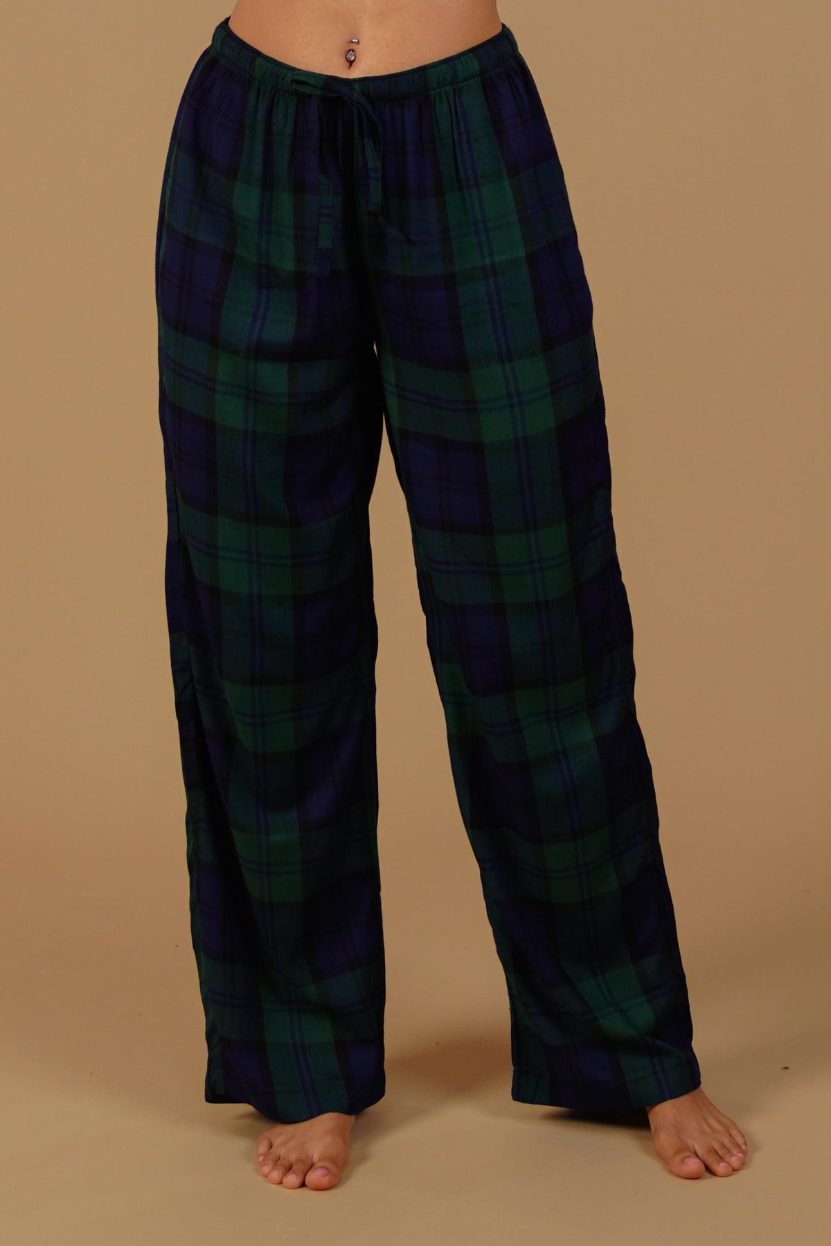 Emerald Check Cotton Blend Women's Pajama