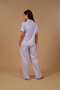 Nora Pin Check Cotton Women's Pajama Set - Half Sleeves