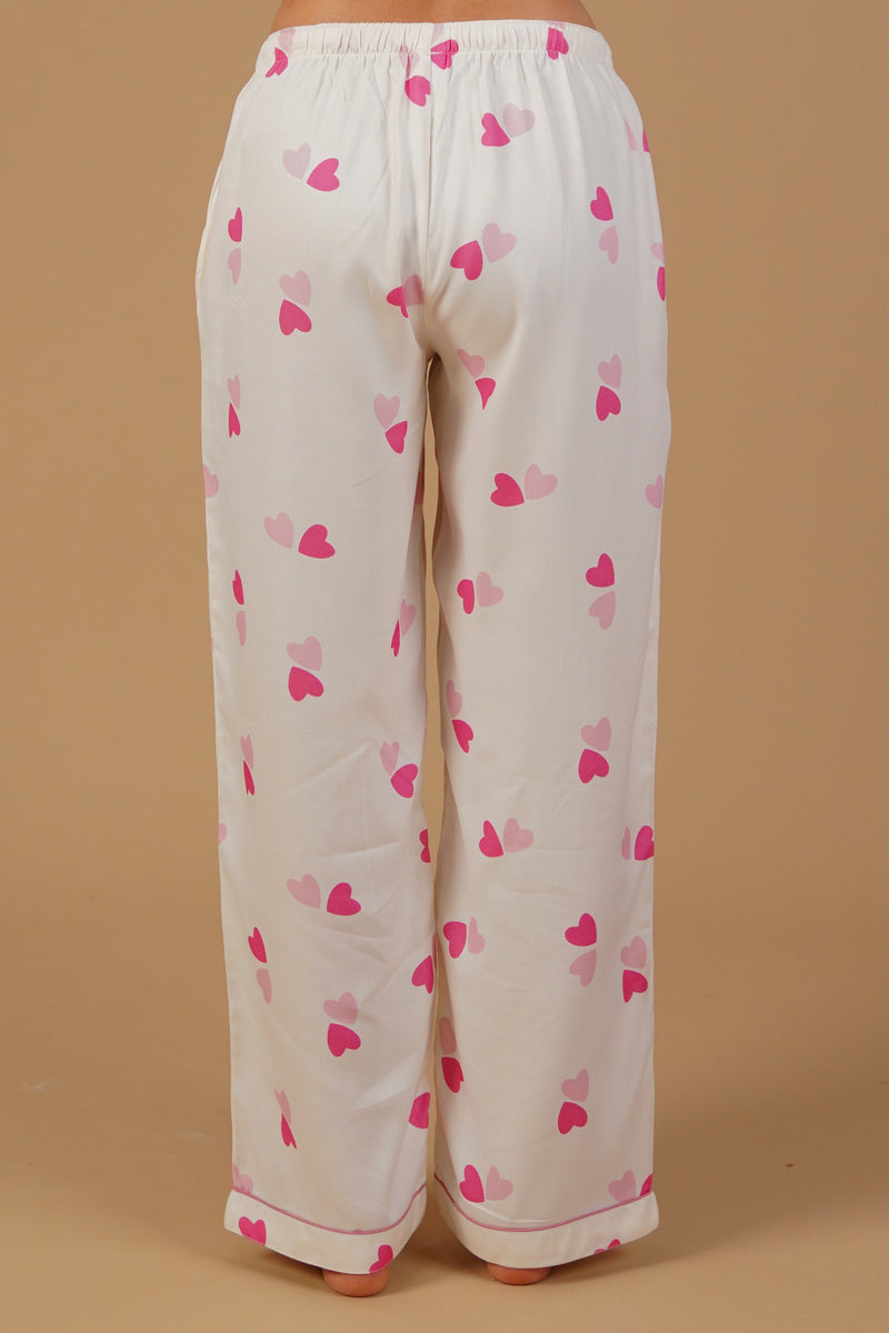 Amy Heart Printed Viscose Twill Women's Pajama