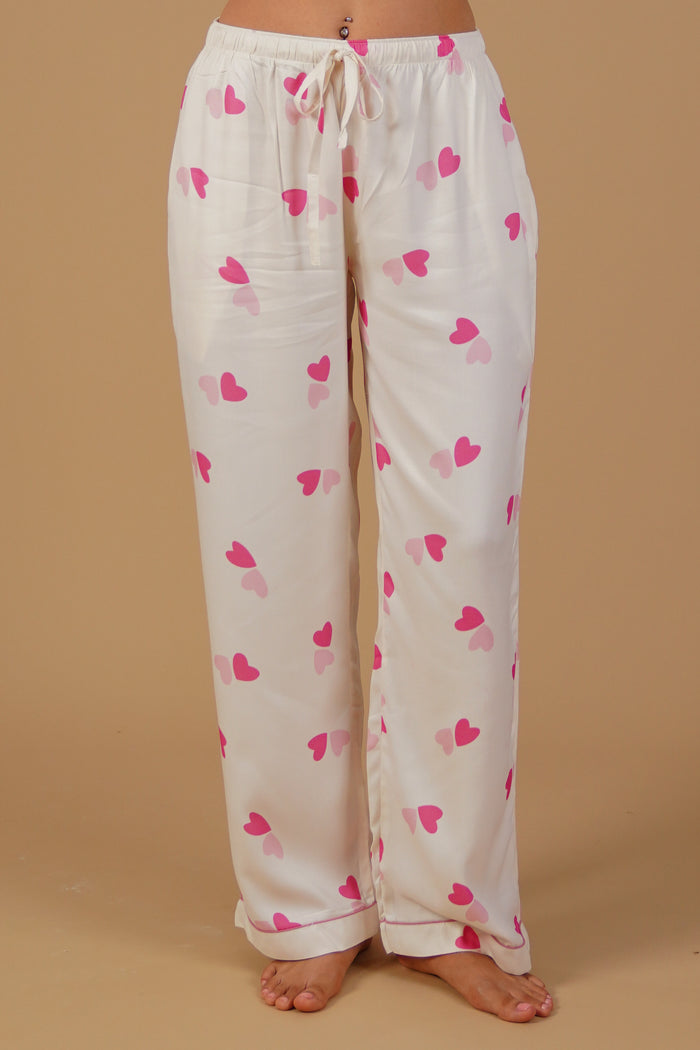 Amy Heart Printed Viscose Twill Women's Pajama