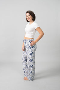 Haley White Floral Cotton Blend Women's Pajama