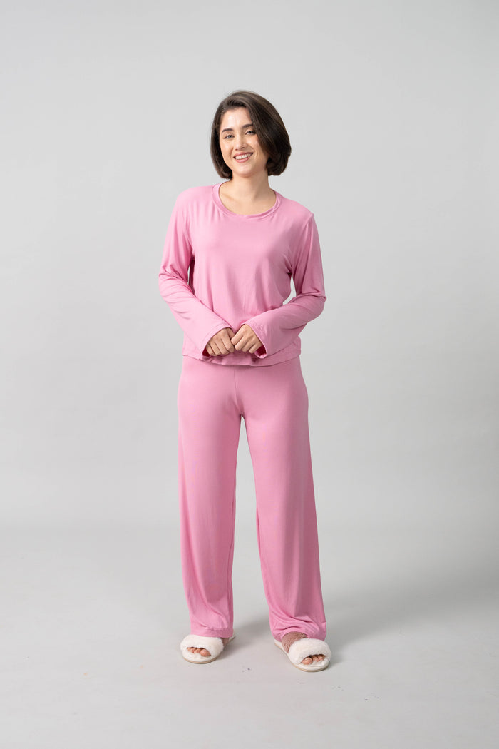 Coral Rose Lucy Butter-Soft Cotton Knit Women's Pajama Set- Full Sleeves