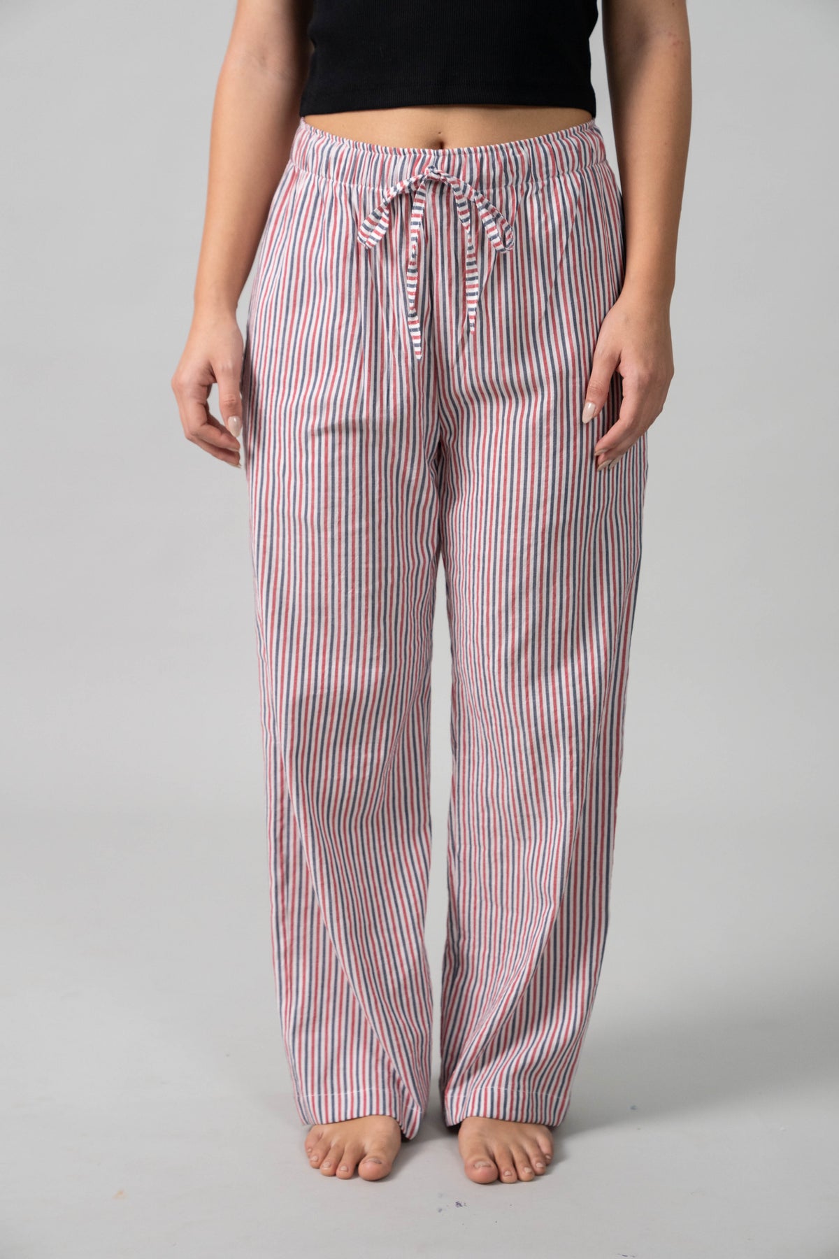 Scarlet Pinstripe Cotton Women's Pajama