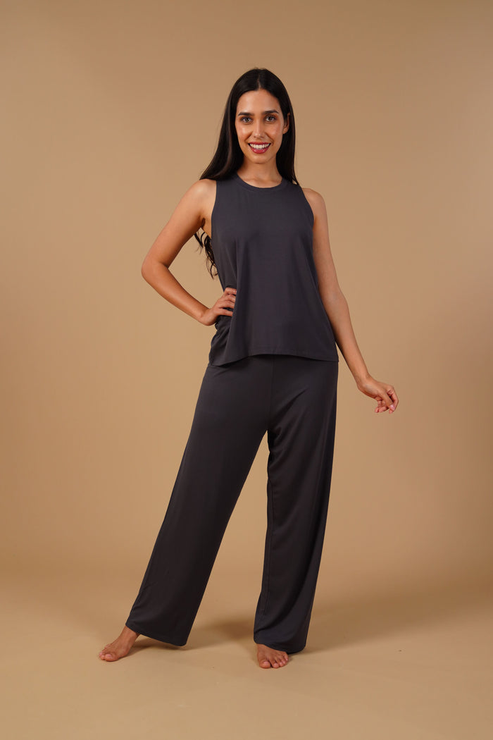 Moon Grey Lucy Butter-Soft Modal Knit Women's Pajama Set - Sleeveless